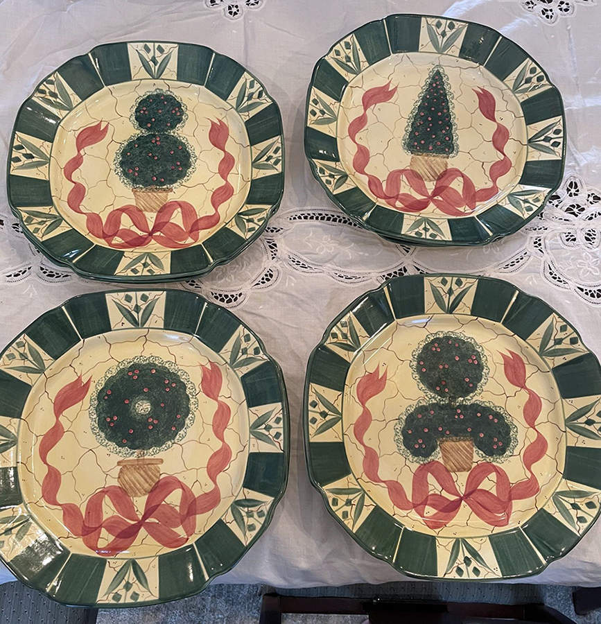 Christmas Topiary Salad Plate by Laurie Gates-1