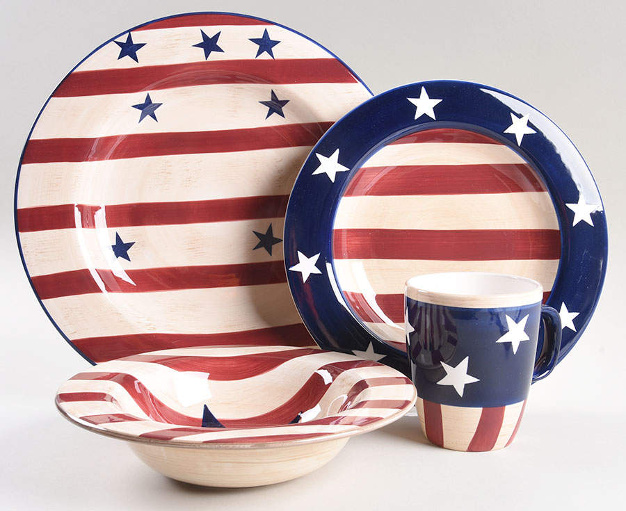 Patriotic 4 Piece Place Setting by Laurie Gates-1