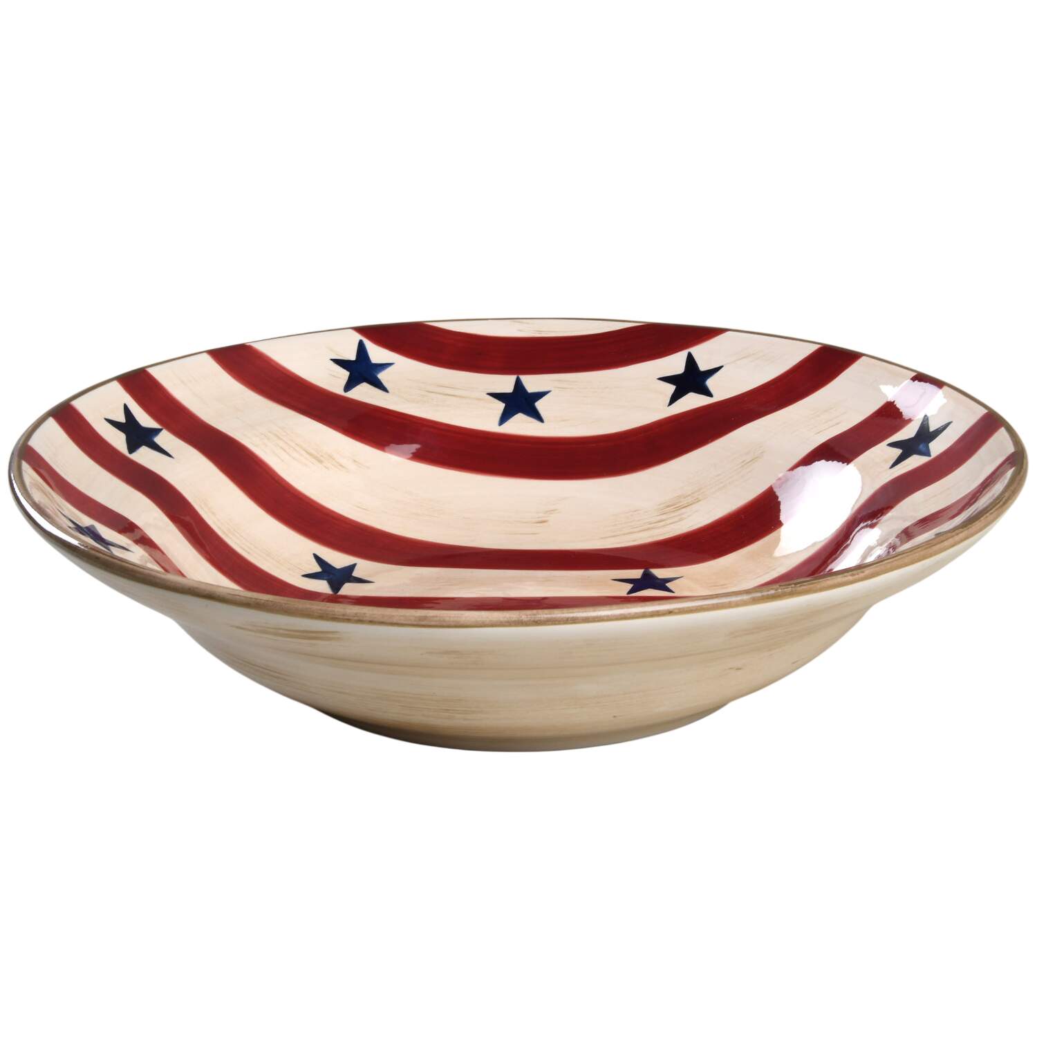 Patriotic 14" Round Serving Bowl by Laurie Gates-1