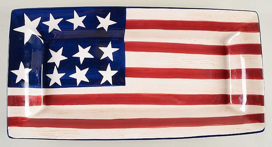 Patriotic 18" Rectangular Serving Platter by Laurie Gates-1