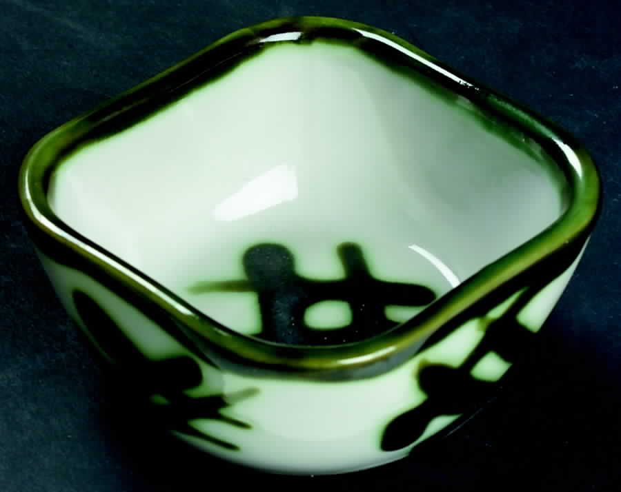 Graffiti Green 4" Square Bowl by Louisville-1