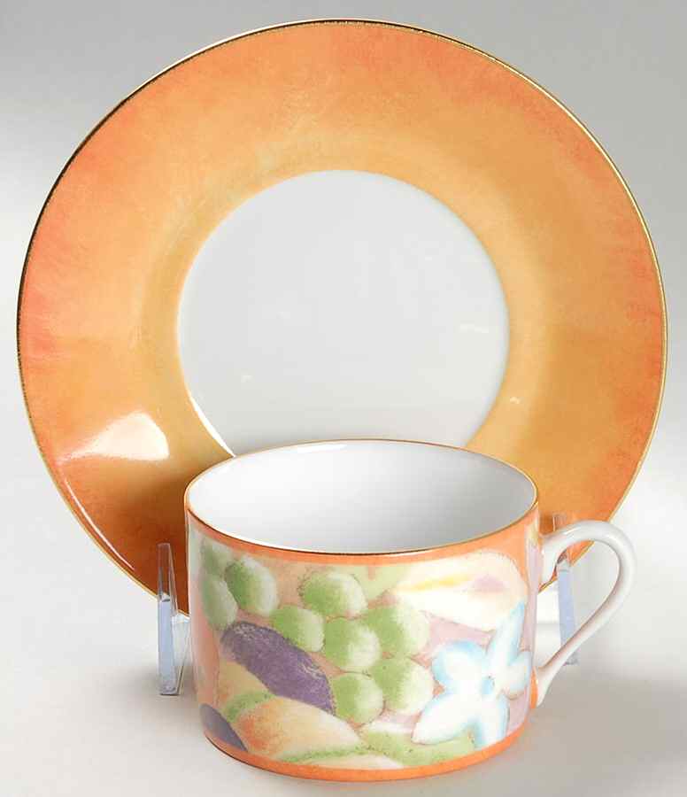 Aquarelle Flat Cup & Saucer Set by Laure Japy-1