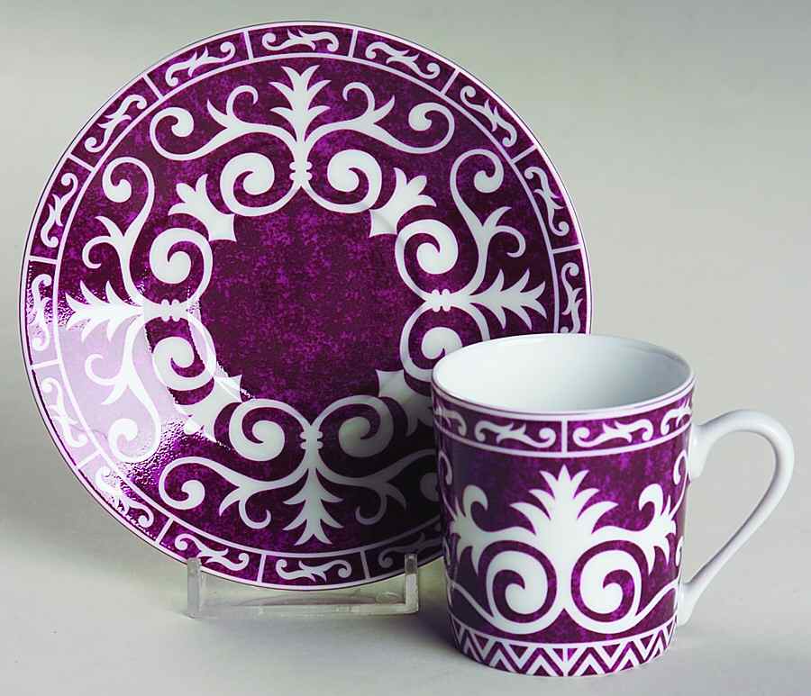 Tzarine Flat Demitasse Cup & Saucer Set by Laure Japy-1