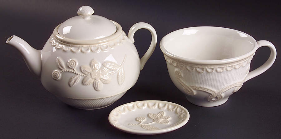 Linen Closet Accessories Individual Teapot & Lid w/Cup & Tea Bag Holder by Lenox-1
