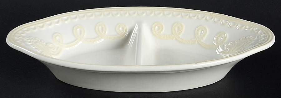 Linen Closet Accessories 12" Oval Divided Vegetable Bowl by Lenox-1