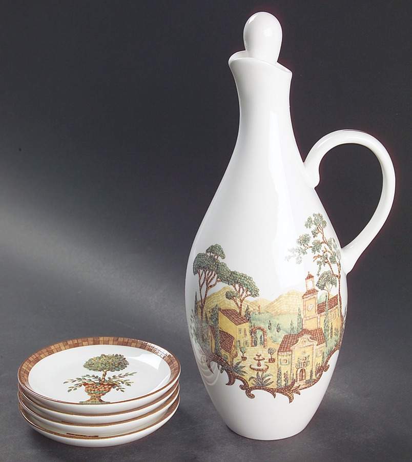 Mosaico d'Italia Accessories Oil Jar/Cruet with 4 Dipping Bowls by Lenox-1
