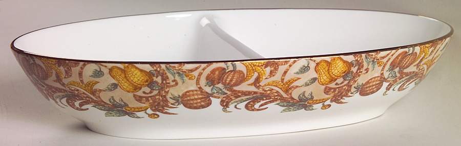 Mosaico d'Italia Accessories 11" Oval Divided Vegetable Bowl by Lenox-1