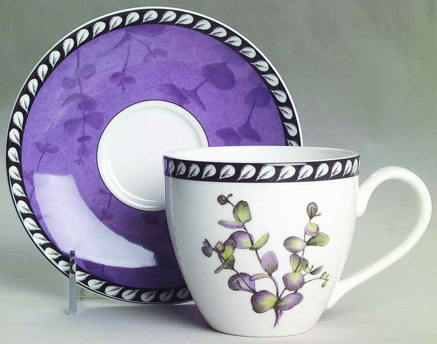 Etchings Eucalyptus Flat Cup & Saucer Set by Lenox-1