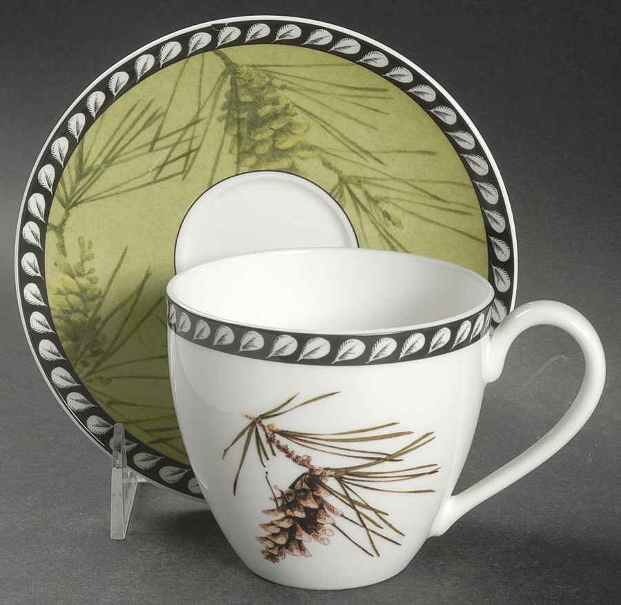 Etchings Pine Bough Flat Cup & Saucer Set by Lenox-1