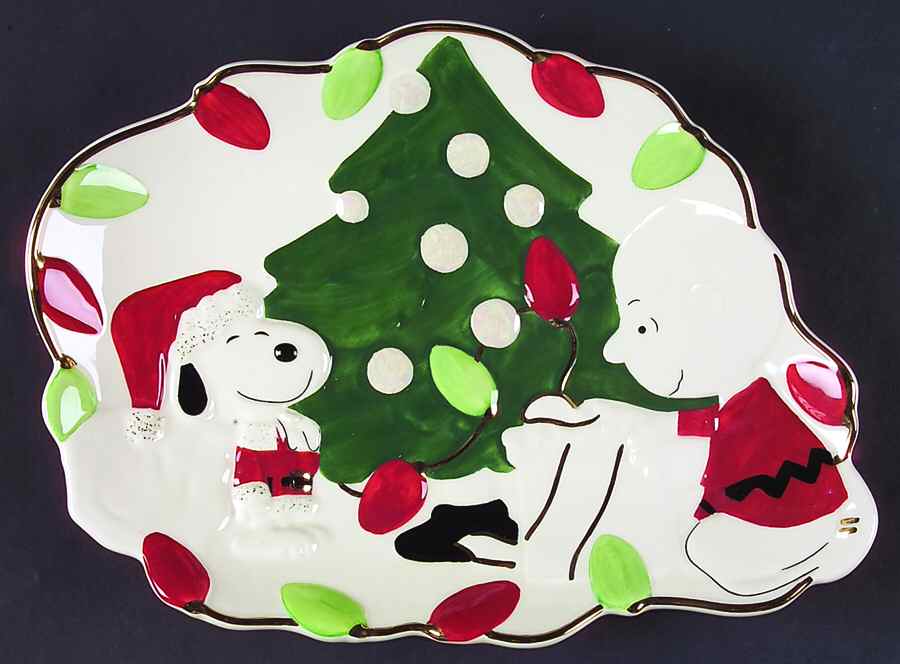 Snoopy's Christmas Canape Plate by Lenox-1