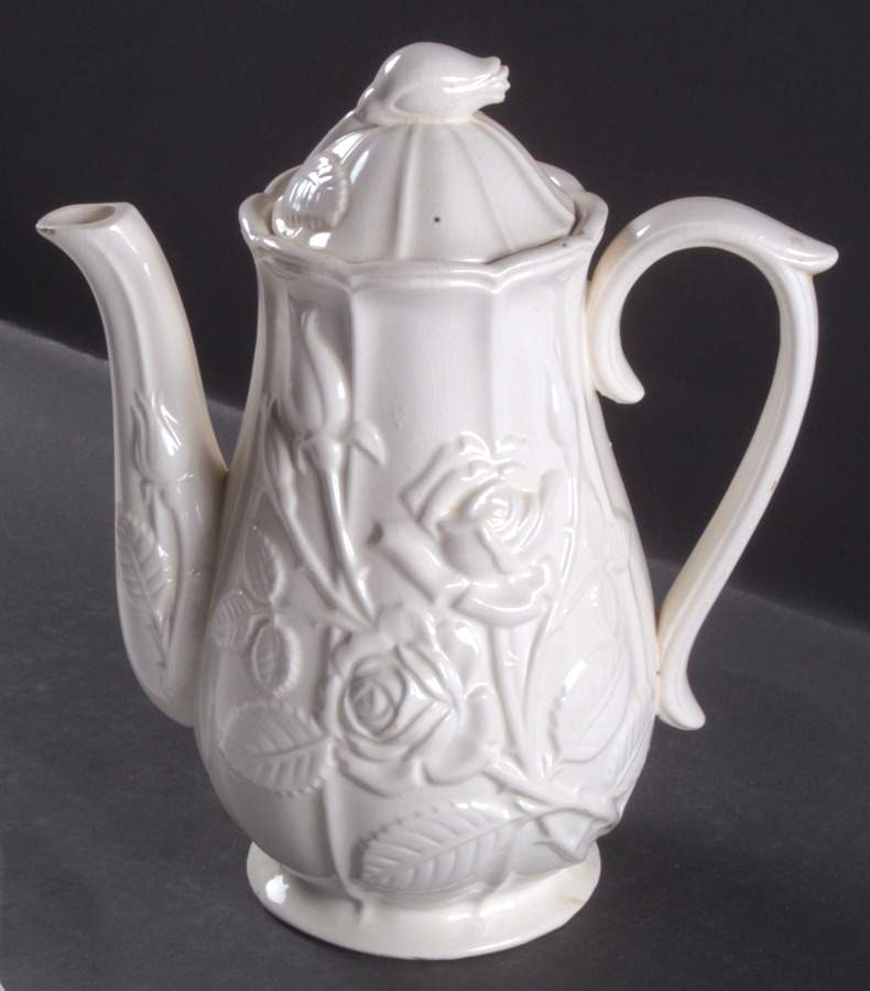 White Rose Coffee Pot & Lid by Lipper & Mann (L & M)-1