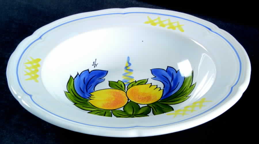 Fait Main Orange Rim Soup Bowl by Longchamp-1
