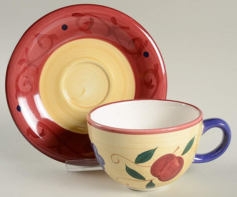 Granada Flat Cup & Saucer Set by Living Art-1
