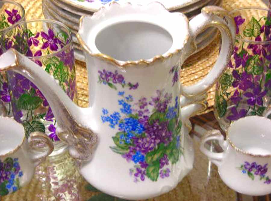 Spring Bouquet Coffee Pot No Lid by Lefton-1