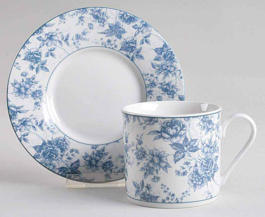 Chesam Chintz Flat Cup & Saucer Set by Lynn's China-1