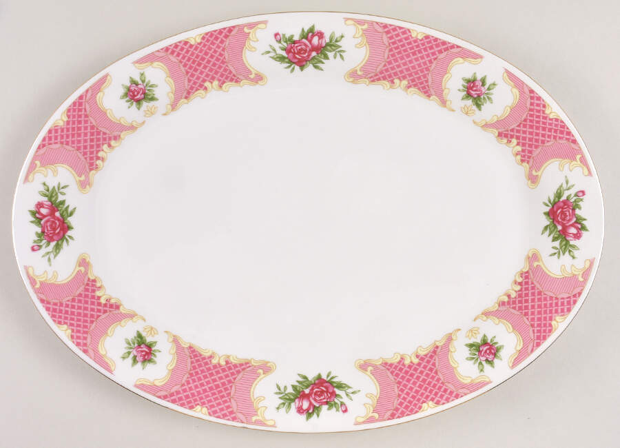 Marquessa 14" Oval Serving Platter by Lynn's China-1