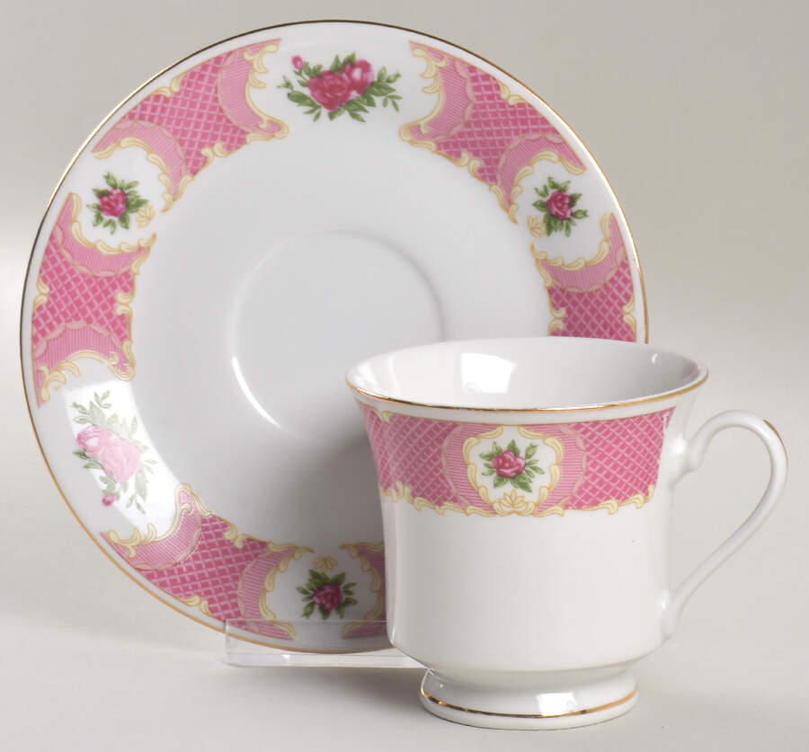 Marquessa Footed Cup & Saucer Set by Lynn's China-1