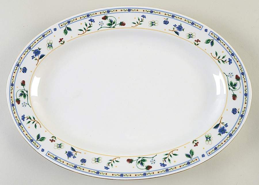 Strawberry Fields 14" Oval Serving Platter by Lynn's China-1