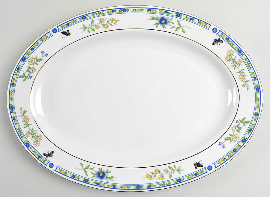 Woodland Butterfly 14" Oval Serving Platter by Lynn's China-1