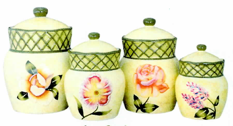 Emma's Garden (4 Piece) Canister Set (Box Set) by Lynn's China-1