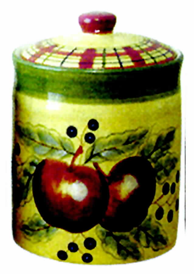 Apple Tartan Large Canister & Lid by Lynn's China-1