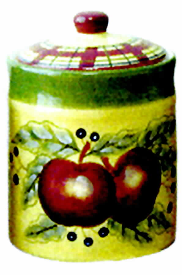 Apple Tartan Medium Canister & Lid by Lynn's China-1