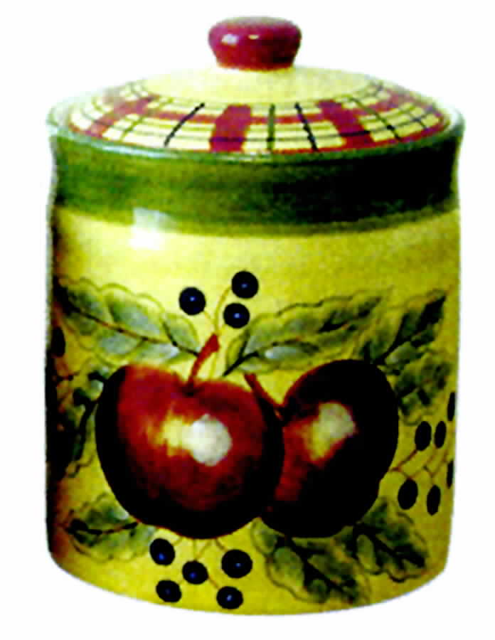 Apple Tartan Extra Large Canister & Lid by Lynn's China-1