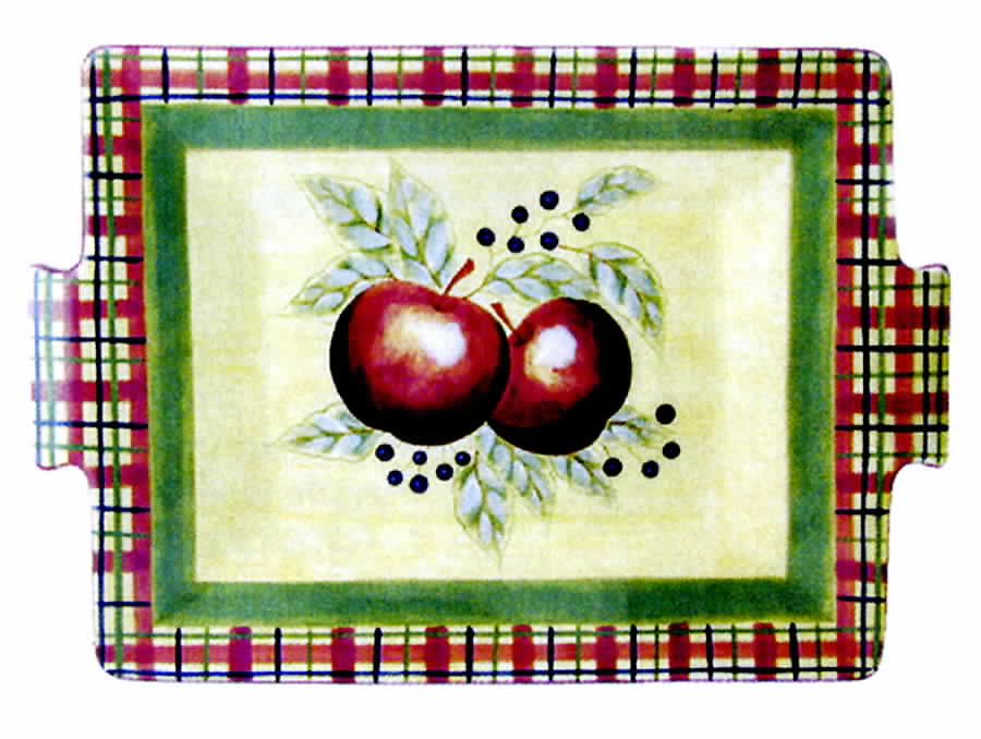 Apple Tartan 19" Rectangular Serving Platter by Lynn's China-1