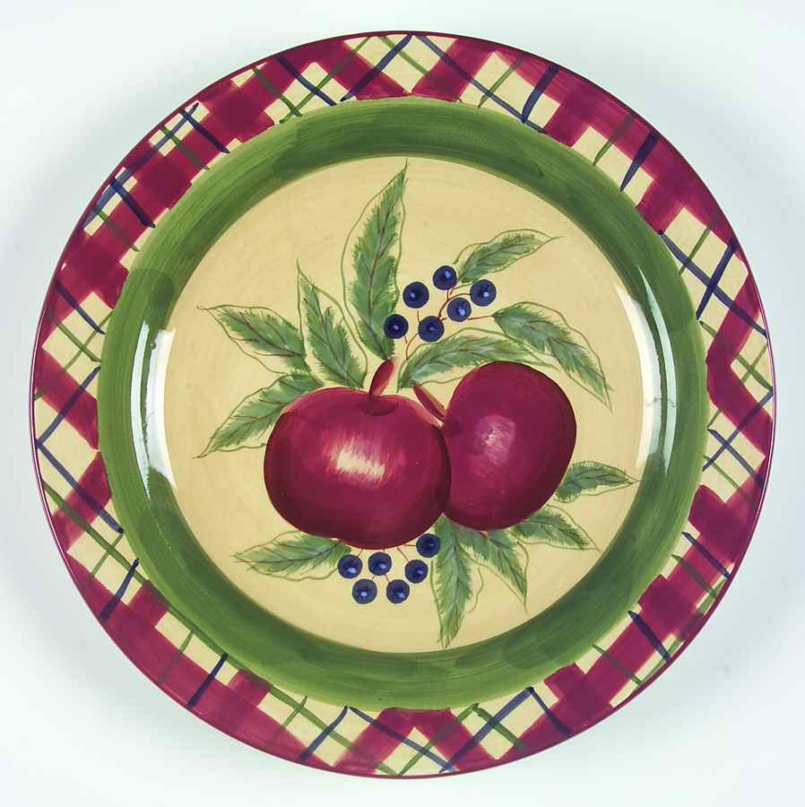 Apple Tartan Dinner Plate by Lynn's China-1