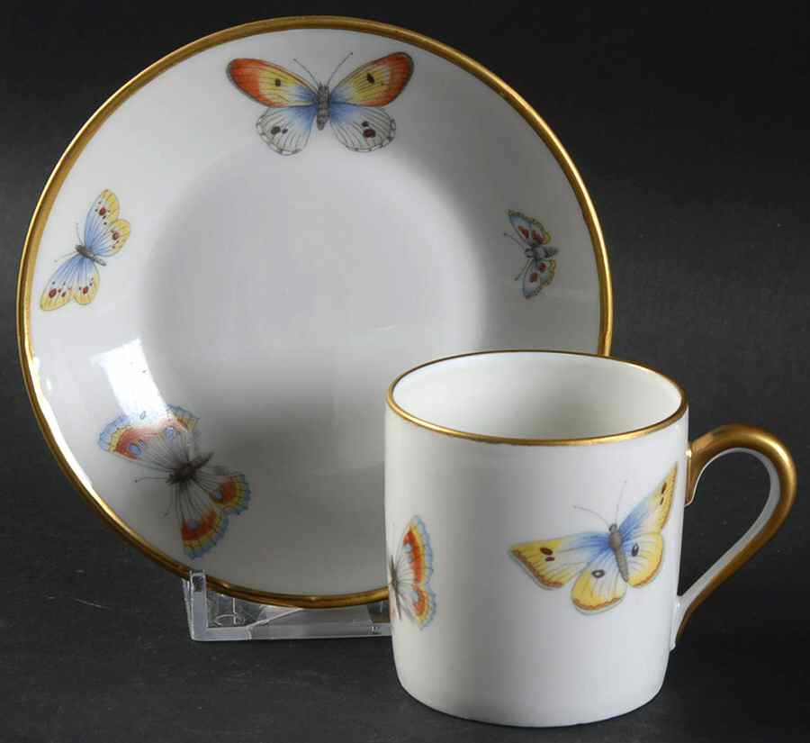LIM235 Flat Demitasse Cup & Saucer Set by Limoges-French-1