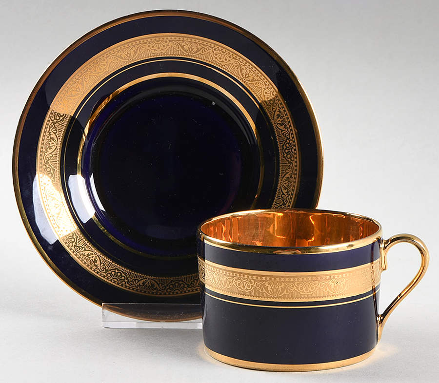 Madame Pompadour Flat Cup & Saucer Set by Legle Porc d'Art-1