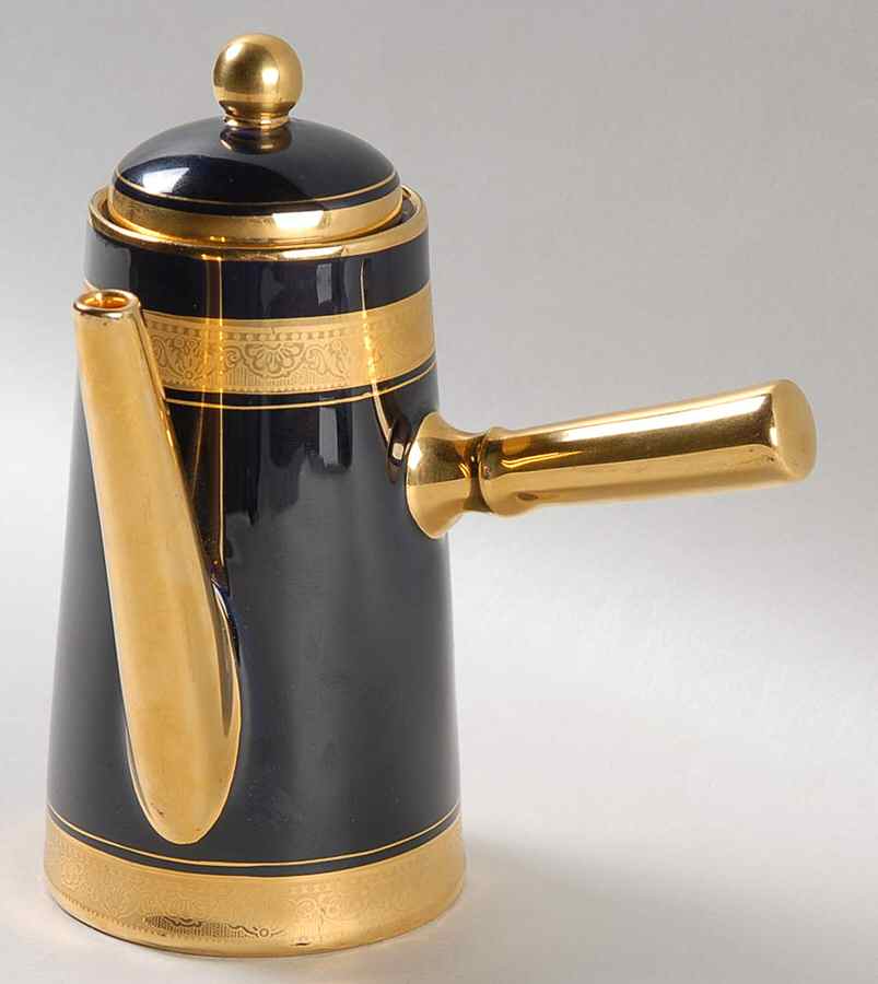 Madame Pompadour Individual Coffee Pot & Lid by Legle Porc d'Art-1