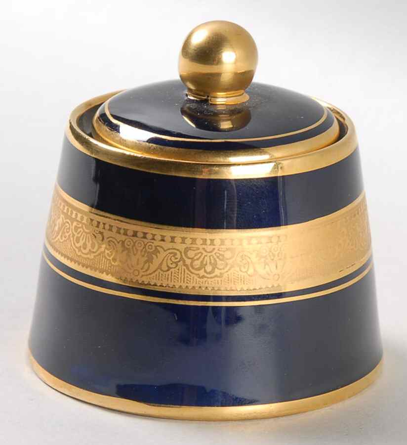 Madame Pompadour Individual Sugar Bowl & Lid by Legle Porc d'Art-1