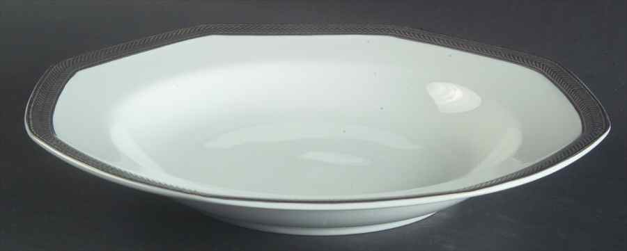 Equestrian Braid Platinum Large Rim Soup Bowl by Ralph Lauren China-1