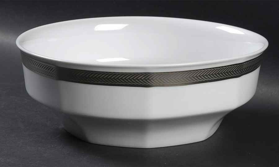 Equestrian Braid Platinum 8" Round Vegetable Bowl by Ralph Lauren China-1