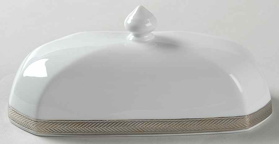Equestrian Braid Platinum Lid for 1/4 Lb Butter by Ralph Lauren China-1