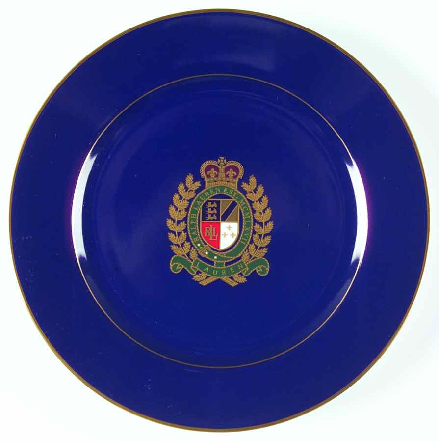 Estate Crest Navy Blue Breakfast Plate by Ralph Lauren China-1