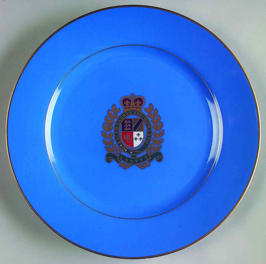 Estate Crest Cadet Blue Breakfast Plate by Ralph Lauren China-1