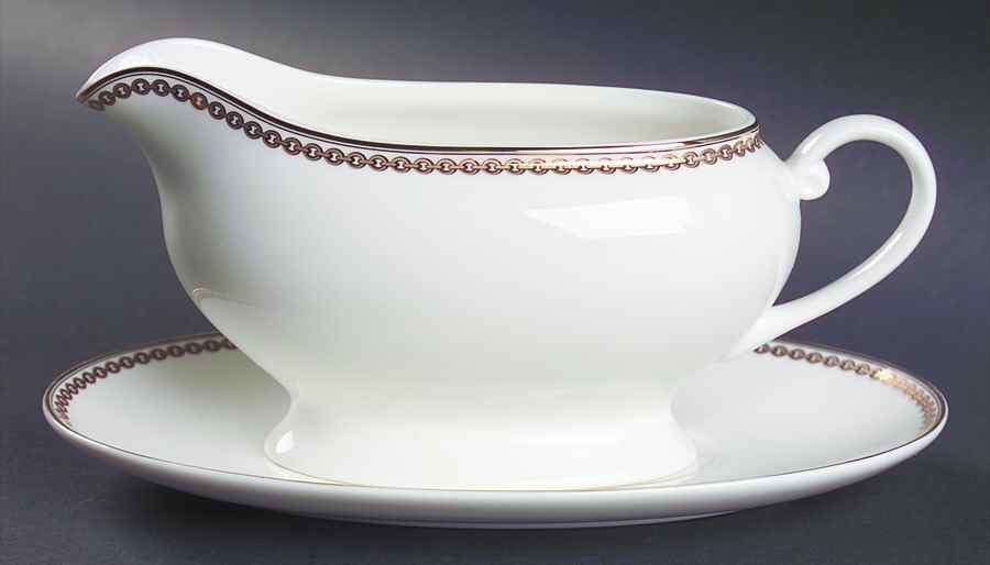Claridge Gold Gravy Boat & Underplate by Ralph Lauren China-1