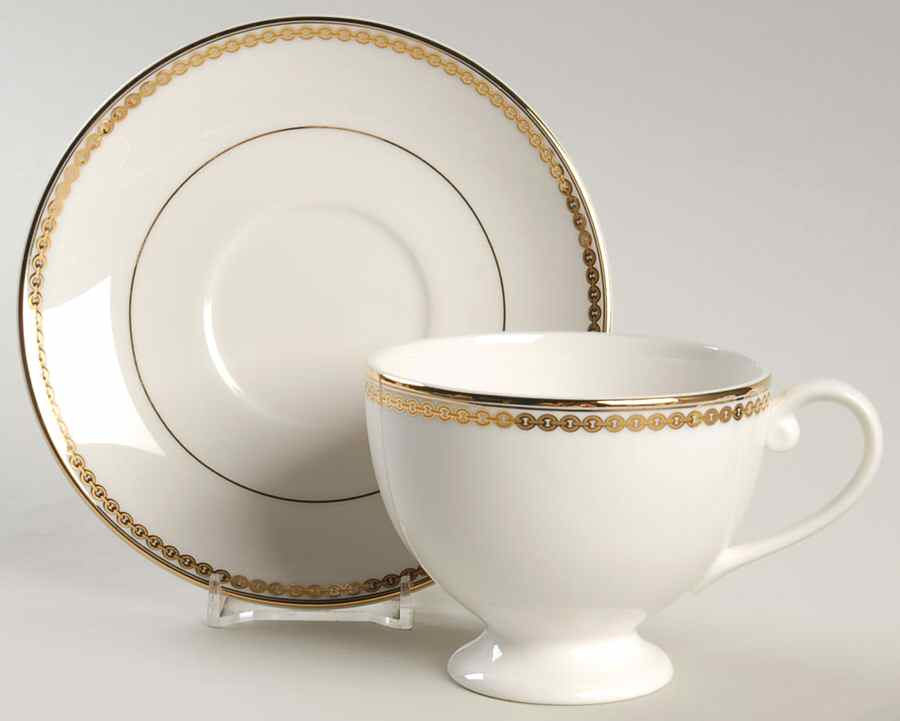 Claridge Gold Footed Cup & Saucer Set by Ralph Lauren China-1