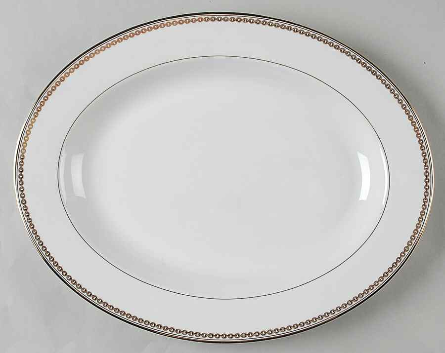 Claridge Gold 14" Oval Serving Platter by Ralph Lauren China-1