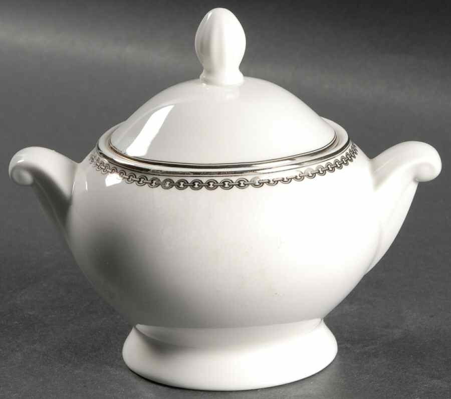 Claridge Platinum Sugar Bowl & Lid by Ralph Lauren China-1