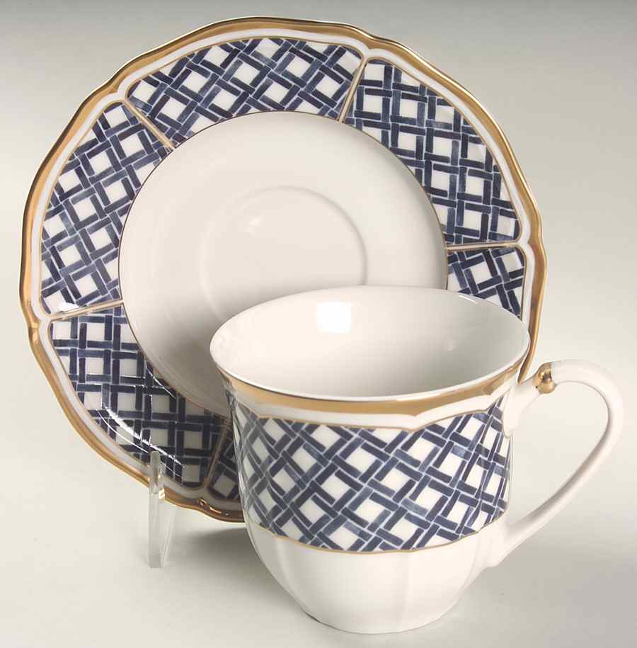 Lattice Flat Cup & Saucer Set by Ralph Lauren China-1