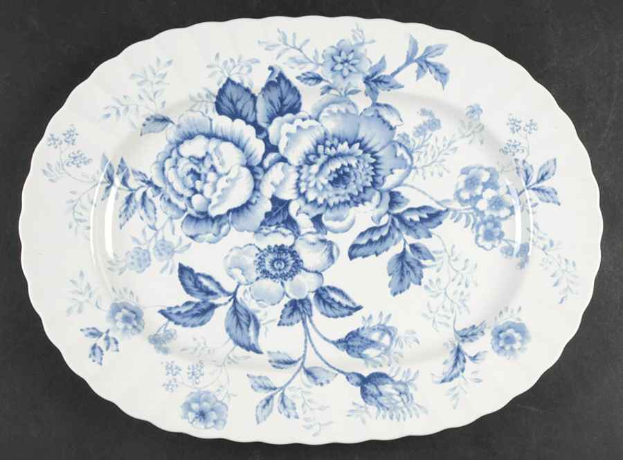 Morning Garden Blue 15" Oval Serving Platter by Ralph Lauren China-1