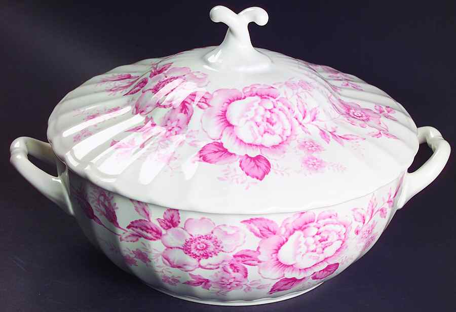 Morning Garden Red 2.5 Qt Round Covered Casserole by Ralph Lauren China-1