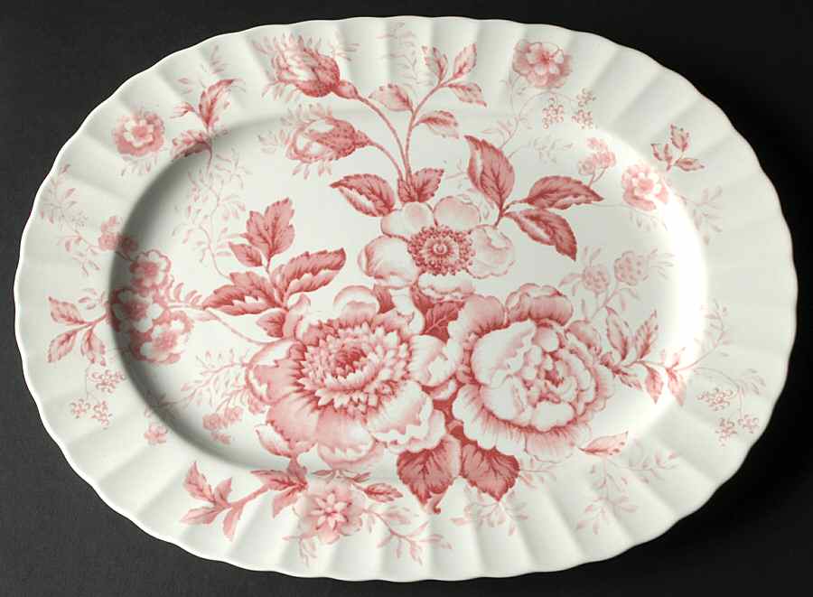 Morning Garden Red 15" Oval Serving Platter by Ralph Lauren China-1