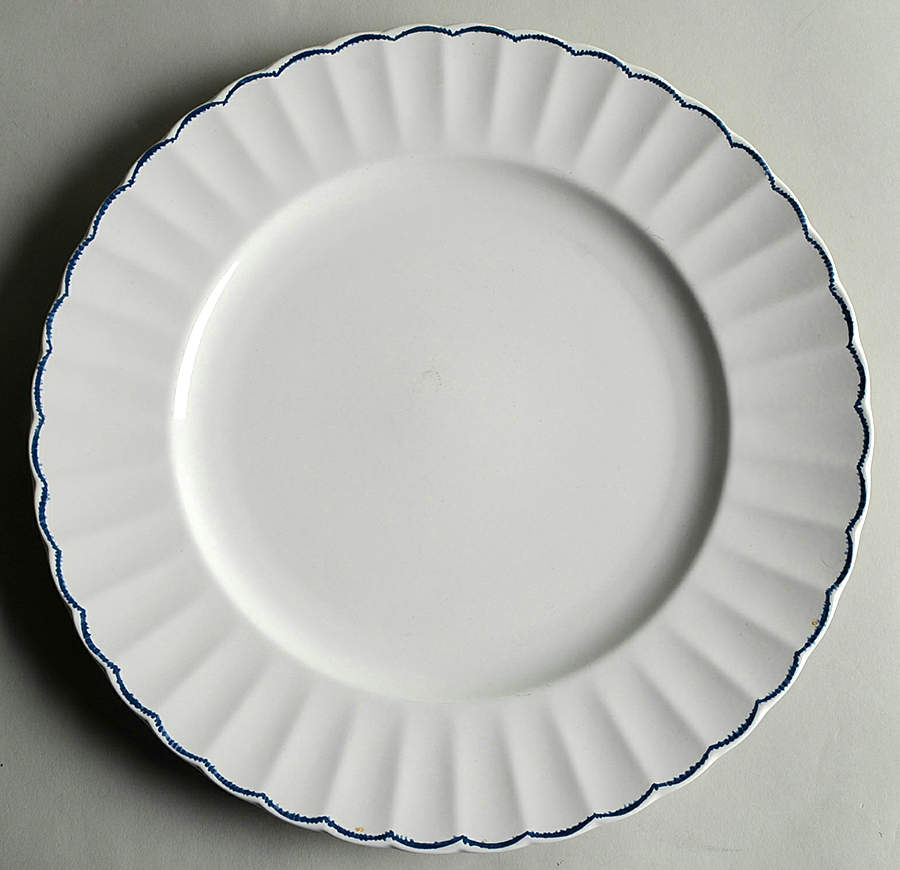 Featherstitch Blue 12" Chop Plate (Round Platter) by Ralph Lauren China-1