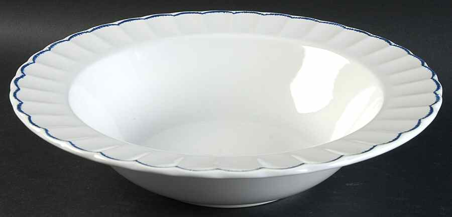 Featherstitch Blue 10" Round Vegetable Bowl by Ralph Lauren China-1