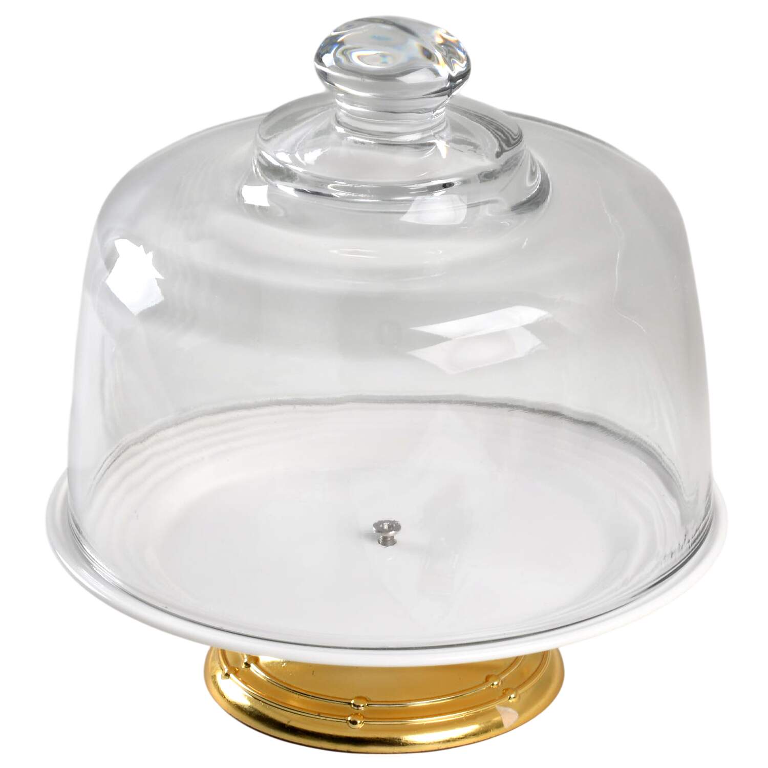 Tin Can Alley 6 1/2"-7 1/2" Footed Cheese Plate w/ Glass Dome HC by Lenox-1
