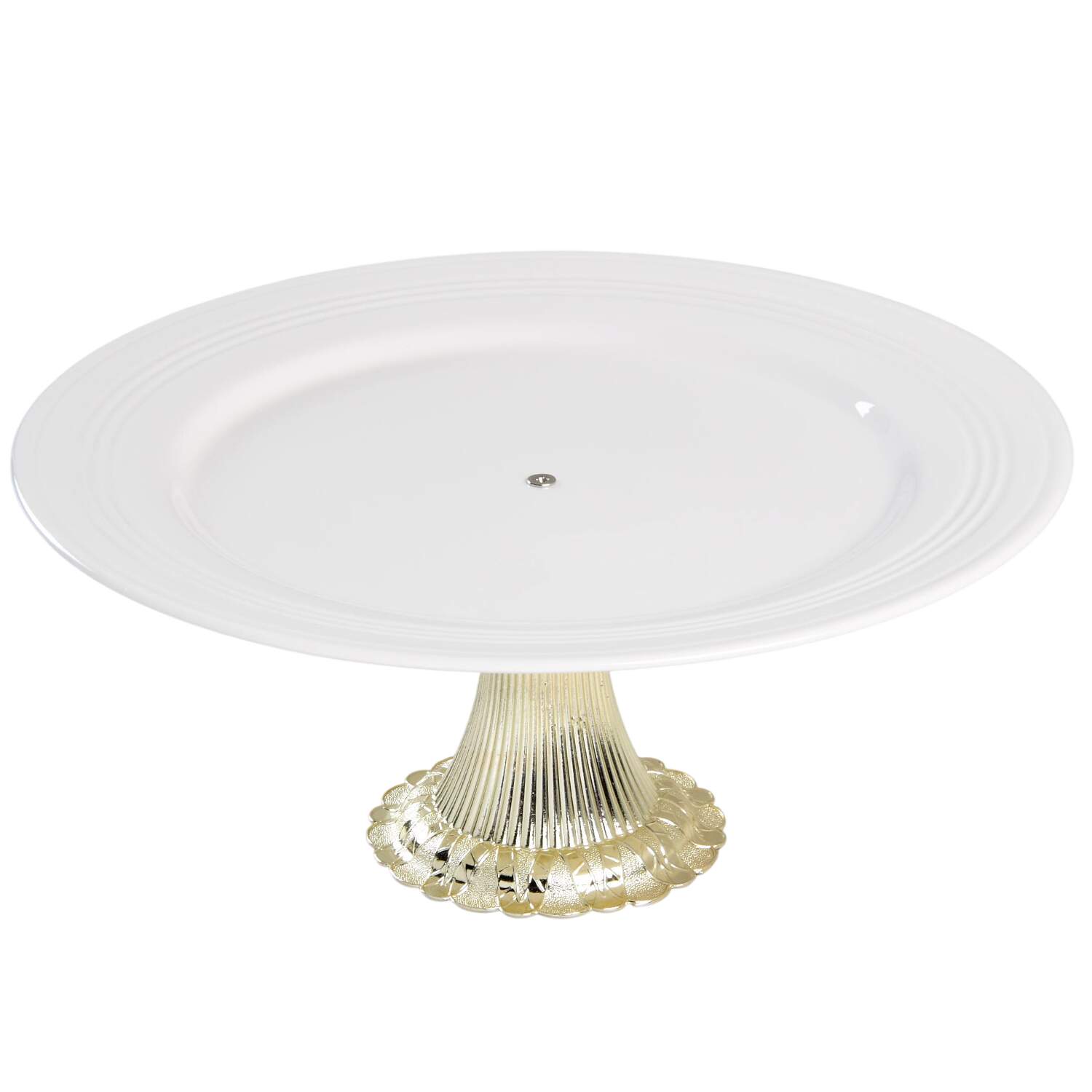 Tin Can Alley Cake Stand with 4"-5" Metal Pedestal  Hc by Lenox-1